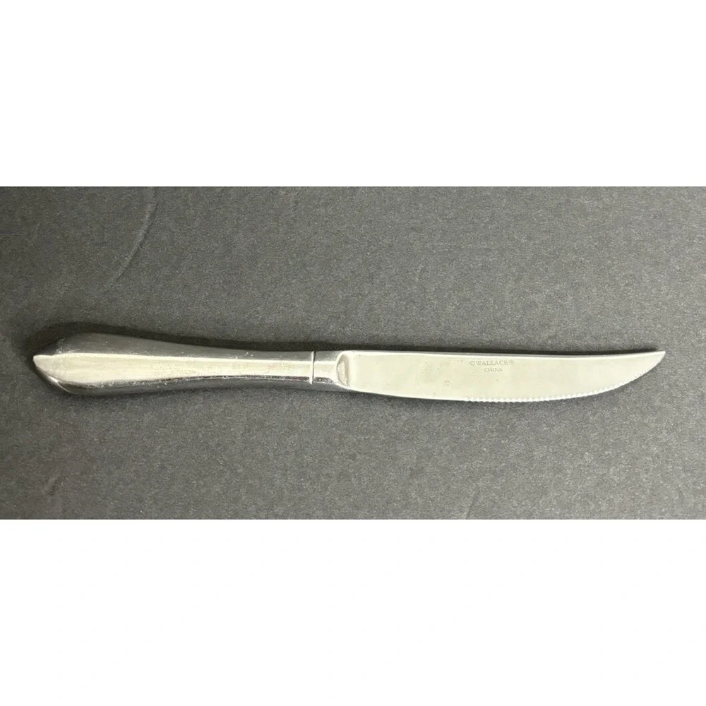 9 Wallace Bentley Steak Knives Hollow Handle Stainless Flatware 9